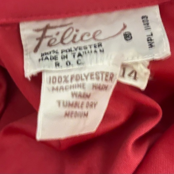 Felice Vintage Blouse Hot Pink Size 14 - Picture 3 of 3